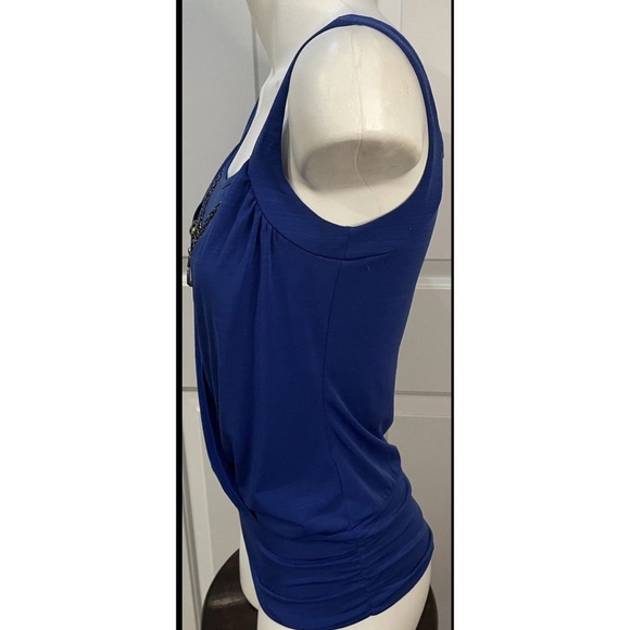 B-Wear California 2-in-1 Top with attached Necklace Womens Size Small Royal Blue - Picture 3 of 6